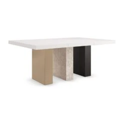 Harmony Dark Dining Table - Brown, Grey, Bronze, White 16 Harmony Dark Dining Table - Brown, Grey, Bronze, White -France and So Furniture m142 022 203 1 leaf