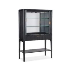 Milo Ribbed Cadenza Cabinet - Black -France and So Furniture m22 50330 99 open silo2