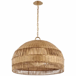 Pearl Dome Hanging Shade - Soft Brass