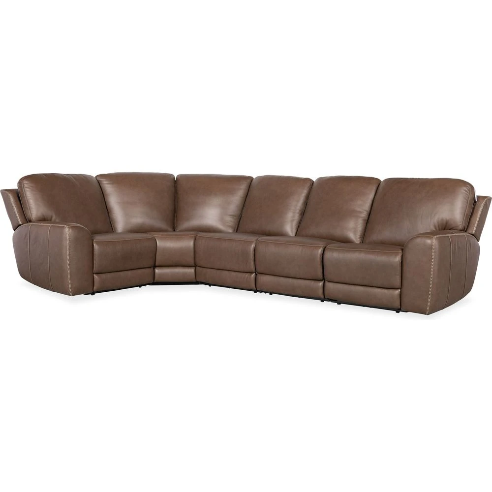 Beacon 5 Piece Sectional With Power Recline & Power Headrest (Configuration 1) - Brown 3 Beacon 5 Piece Sectional With Power Recline & Power Headrest (Configuration 1) - Brown - Image 3