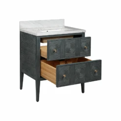 Santos 28" Vintage Navy Vanity With Rectangular Undermount Sink -France and So Furniture oyccnjotrwyrj3telbvk