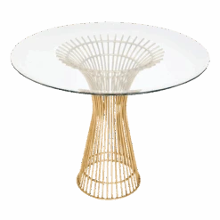 Powell Gold Dining Table Base W. 30' D Glass