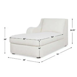 Dirk Chaise, Left Arm Facing - Snuggle Vanilla -France and So Furniture r23863 lc 0229 7