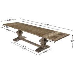 Muriel Extension Dining Table - Warm Honey -France and So Furniture r24648 7