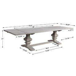 Muriel Extension Dining Table - White -France and So Furniture r24899 9