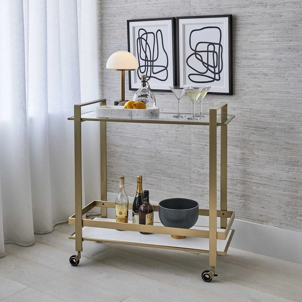 Biddie Bar Cart - Brass 2 Biddie Bar Cart - Brass - Image 2