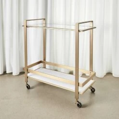 Biddie Bar Cart - Brass 8 Biddie Bar Cart - Brass -France and So Furniture r25278 3