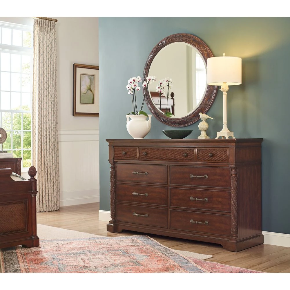 Theodore Nine-Drawer Dresser - Dark Wood 2 Theodore Nine-Drawer Dresser - Dark Wood - Image 2