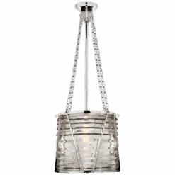 Charleston Large Lantern - Polished Nickel With Clear Glass