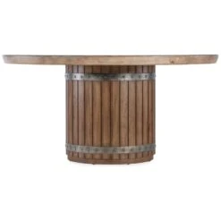 Terrace Row Round Dining Table - Dark Wood