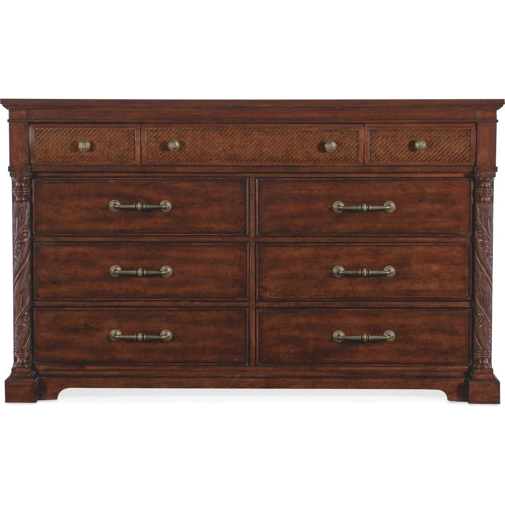 Theodore Nine-Drawer Dresser - Dark Wood 1 Theodore Nine-Drawer Dresser - Dark Wood