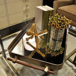 Saratoga - Rounded Edge Tray In Antique Brass With Horn Handles And Inset Mirror -France and So Furniture sartoga life 51980.1581456497 9bc8ae08 0877 4ab8 bf7e 8c4bba0862b3