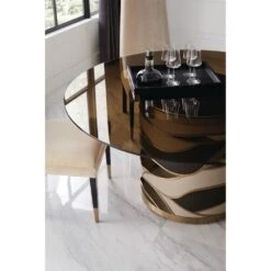 Maestro Dining Side Chair - Brown, Gold -France and So Furniture sig 021 201 b detail