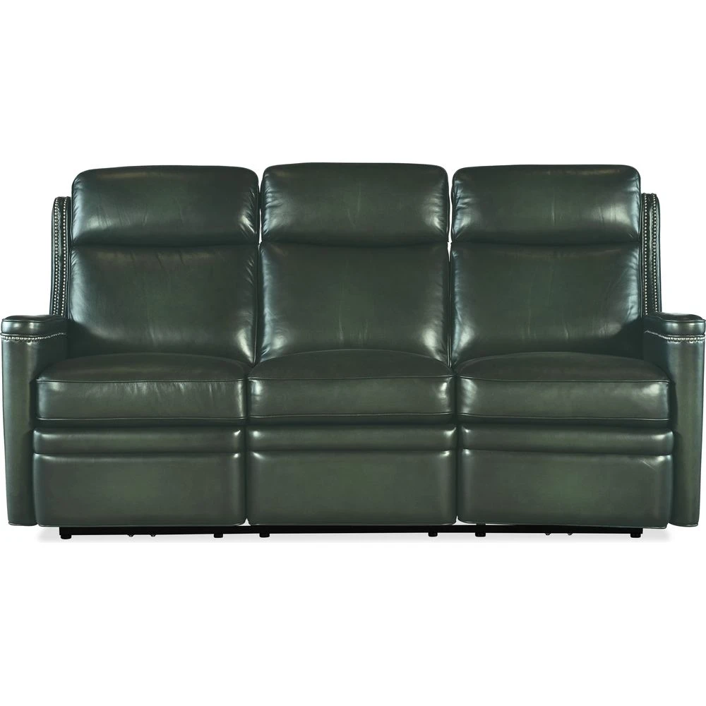 Hamilton Power Sofa With Power Headrest - Green 1 Hamilton Power Sofa With Power Headrest - Green