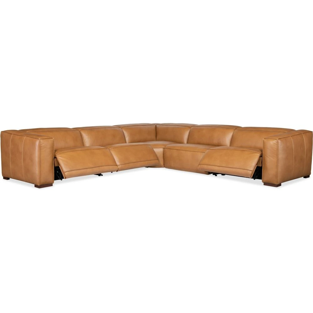 Fresco 5 Seat Sectional With Power Recline & Power Headrest - Brown 4 Fresco 5 Seat Sectional With Power Recline & Power Headrest - Brown - Image 4