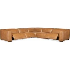 Fresco 5 Seat Sectional 4-Power Recline & Power Headrest - Brown -France and So Furniture ss404 5pc4 080 open silo 23c584d0 1ae2 4bf7 901d b9703e01a758