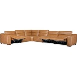 Fresco 6 Seat Sectional 3-Power Recline & Power Headrest - Brown -France and So Furniture ss404 6pc3 080 full open silo 7ae76d3e 1f39 4ea5 b880 d1bfe799fff1