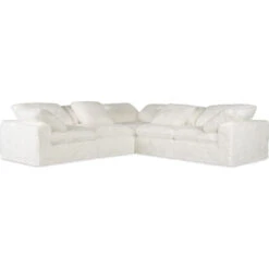 Barefoot 5-Seat Sectional - White -France and So Furniture ss410 5pc 410 straight silo 81aa9ed0 c1eb 4c00 a766 501cb21e4340