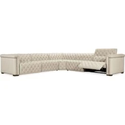 Savion Deux 5 Seat Sectional With Three Power Recliners And Six Power Headrests - Beige -France and So Furniture ss435 5pc3 414 open silo 3b6d3005 bca2 47dc 9da1 0c1750a1a161