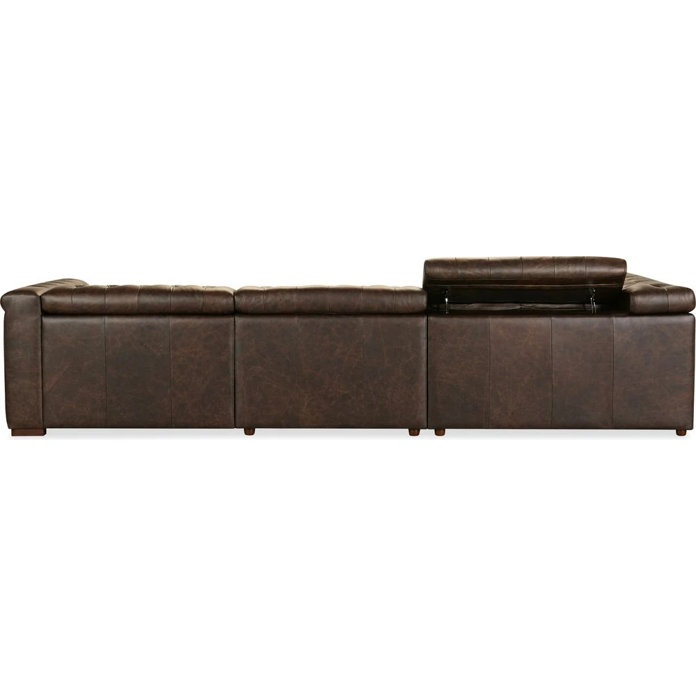 Savion Deux 5 Seat Sectional With Four Power Recliners And Six Power Headrests - Brown 2 Savion Deux 5 Seat Sectional With Four Power Recliners And Six Power Headrests - Brown - Image 2