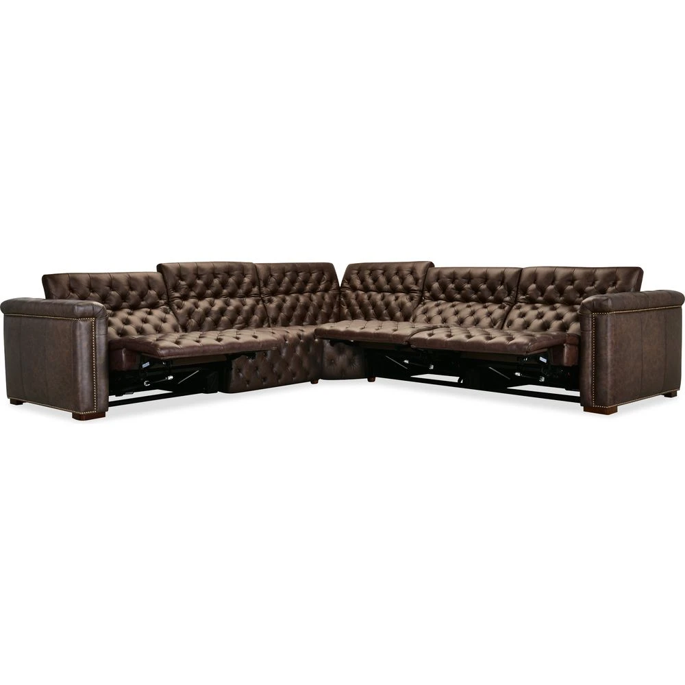 Savion Deux 5 Seat Sectional With Four Power Recliners And Six Power Headrests - Brown 5 Savion Deux 5 Seat Sectional With Four Power Recliners And Six Power Headrests - Brown - Image 5
