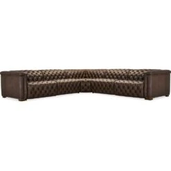 Savion Deux 5 Seat Sectional With Four Power Recliners And Six Power Headrests - Brown