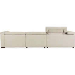 Savion Deux 5 Seat Sectional With Four Power Recliners And Six Power Headrests - Beige -France and So Furniture ss435 5pc4 414 back open silo 13448ac5 80bc 434c 8773 c8491d8a2f43