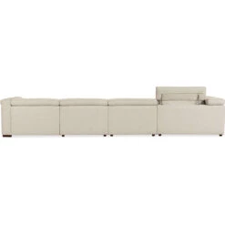 Savion Deux 6 Seat Sectional With Three Power Recliners And Seven Power Headrests - Beige -France and So Furniture ss435 6pc3 414 back open silo