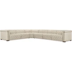 Savion Deux 6 Seat Sectional With Three Power Recliners And Seven Power Headrests - Beige