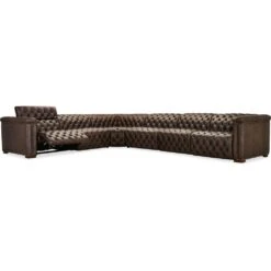 Savion Deux 6 Seat Sectional With Four Power Recliners And Seven Power Headrests - Brown -France and So Furniture ss435 6pc4 089 open silo 0396cf47 365d 4548 a978 d1469cdb69c0