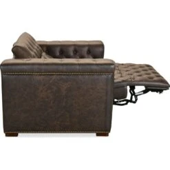 Savion Deux Power Recliner With Power Headrest - Brown -France and So Furniture ss435 ph1 089 full open side silo