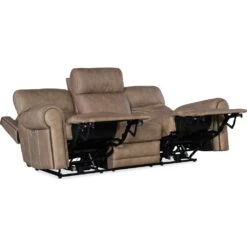 Duncan Power Sofa With Power Headrest & Lumbar - Brown