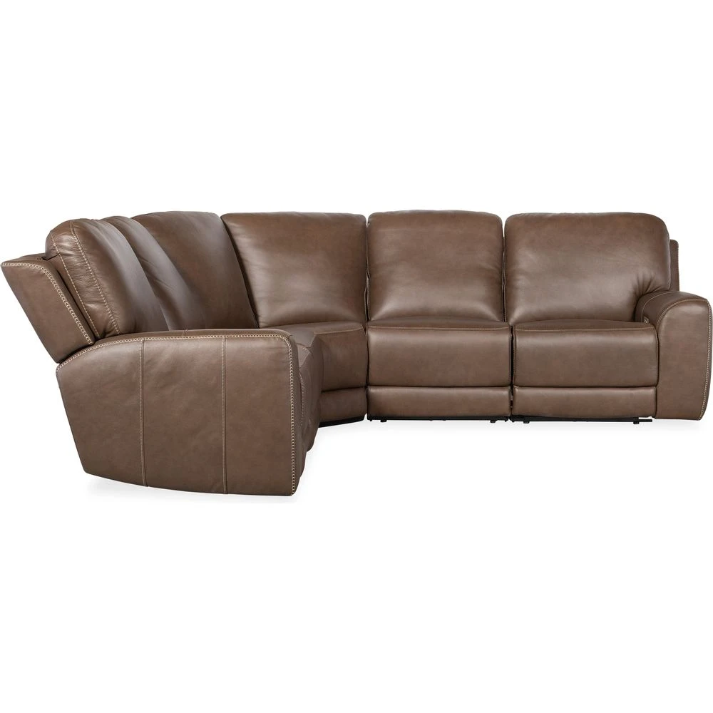 Torres 5 Piece Sectional With Power Recline & Power Headrest (Configuration 2) - Dark Brown 4 Torres 5 Piece Sectional With Power Recline & Power Headrest (Configuration 2) - Dark Brown - Image 4