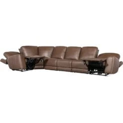 Torres 6 Piece Sectional With Power Recline & Power Headrest (Configuration 1) - Brown -France and So Furniture ss640 6pc2 088 full open silo e4519511 1068 43ed b414 0447035561a1