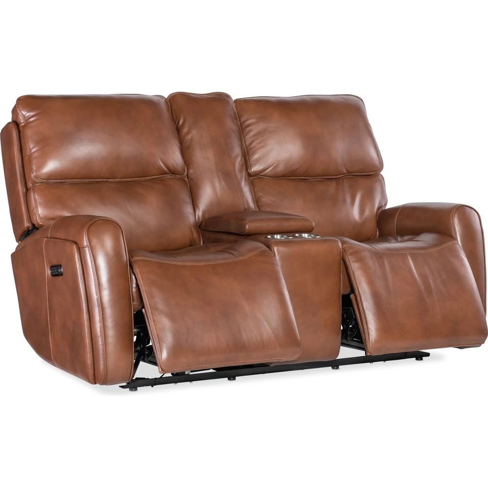 Crosby Zero Gravity Power Console Loveseat With Power Headrest And Lumbar - Brown 1 Crosby Zero Gravity Power Console Loveseat With Power Headrest And Lumbar - Brown