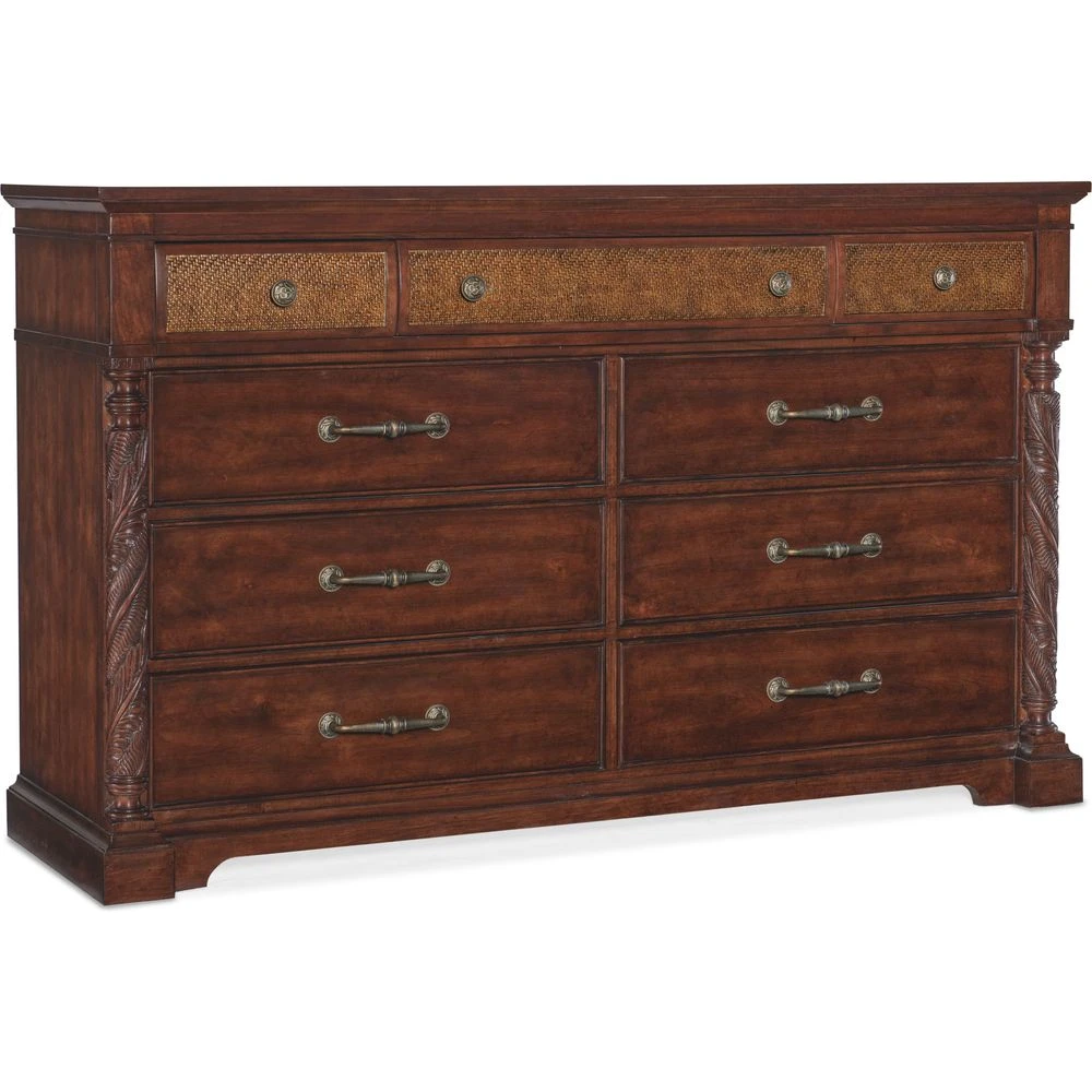 Theodore Nine-Drawer Dresser - Dark Wood 4 Theodore Nine-Drawer Dresser - Dark Wood - Image 4