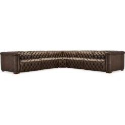 Vanguard Deux 5 Seat Sectional With Three Power Recliners And Six Power Headrests - Brown