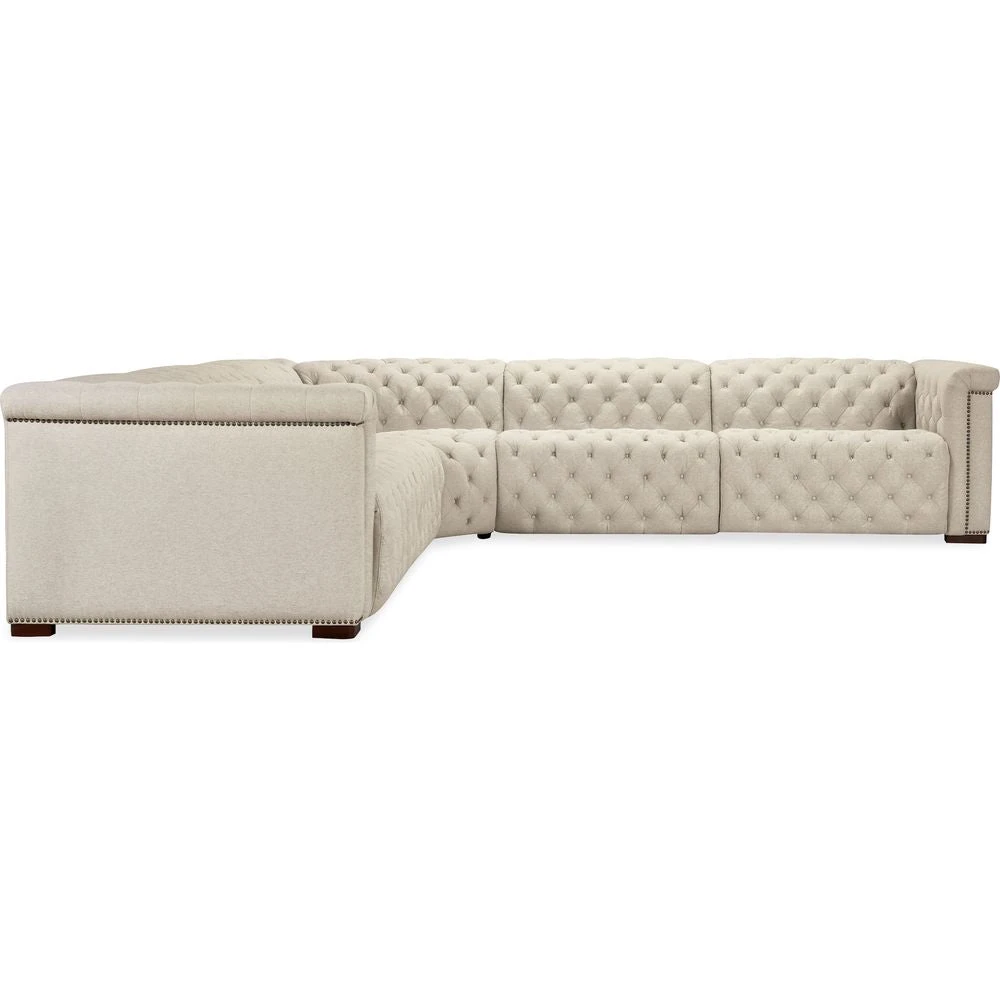 Vanguard Deux 5 Seat Sectional With Three Power Recliners And Six Power Headrests - Beige 7 Vanguard Deux 5 Seat Sectional With Three Power Recliners And Six Power Headrests - Beige - Image 7