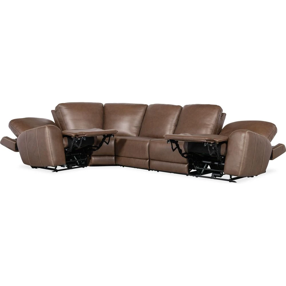 Beacon 5 Piece Sectional With Power Recline & Power Headrest (Configuration 1) - Brown 2 Beacon 5 Piece Sectional With Power Recline & Power Headrest (Configuration 1) - Brown - Image 2