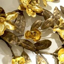 Magnolia Branch Wall Art-Antique Brass/Gold-Lg -France and So Furniture youtube lqsuvFbYCXM