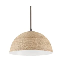 Tobago 17" Dome Pendant - Abaca Rope -France and So Furniture zm2rwjyk4qnhi8tnguma